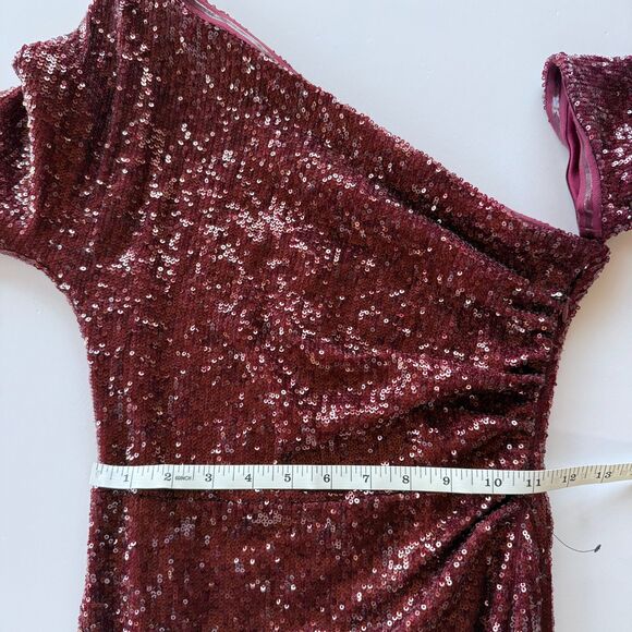 NWT Donna Karan NY Social Occasion Asymmetric Sequined Gown in Scarlet Size 2 - Picture 12 of 13